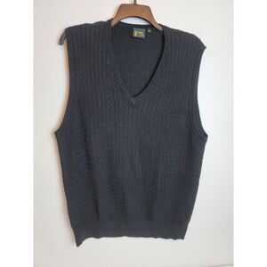 Bobby Jones Golf Vest Men's XL‎ Black Cable V-Neck